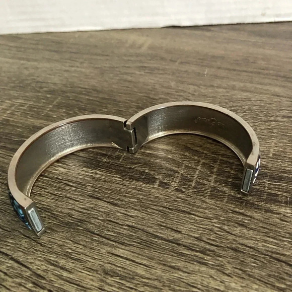 Blue  Patterned Clay Clamp Bangle - Picture 5 of 9
